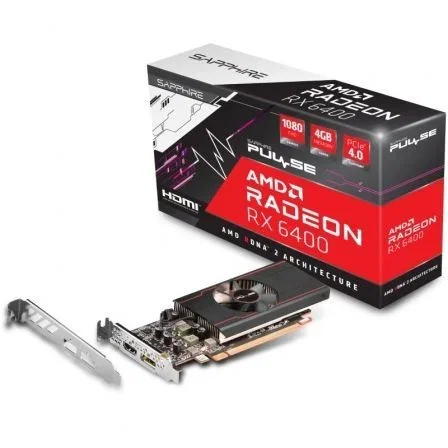 Sapphire PULSE AMD Radeon RX 6400 4GB GDDR6 PCIe 4.0 para 1080p Sapphire PULSE AMD Radeon RX 6400 4GB GDDR6 PCIe 4.0 para 1080p